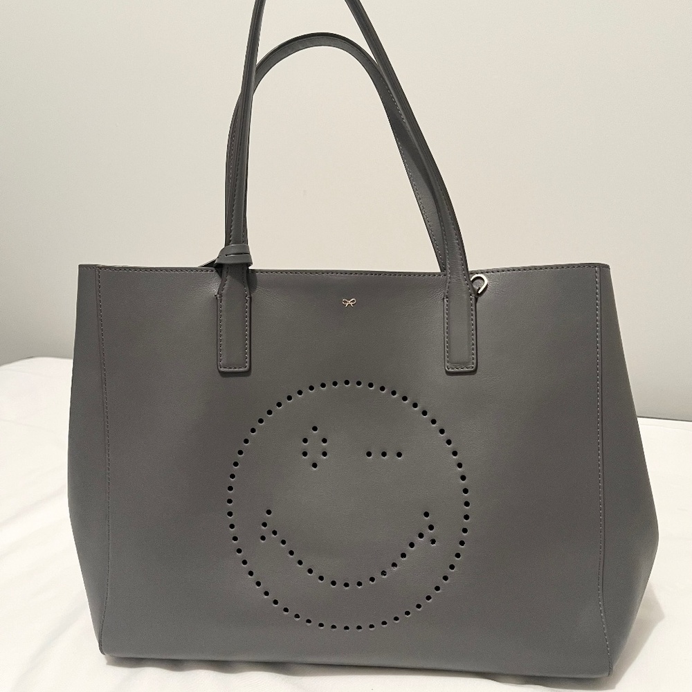 Anya Hindmarch smiley wink leather bag